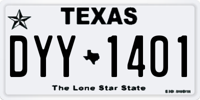 TX license plate DYY1401