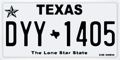 TX license plate DYY1405