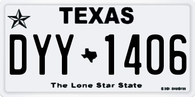 TX license plate DYY1406