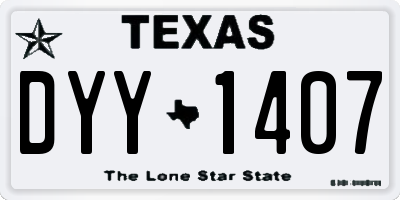 TX license plate DYY1407