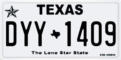 TX license plate DYY1409