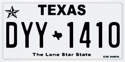 TX license plate DYY1410