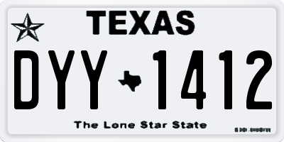 TX license plate DYY1412
