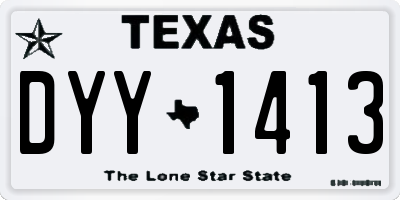 TX license plate DYY1413