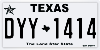 TX license plate DYY1414