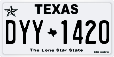 TX license plate DYY1420