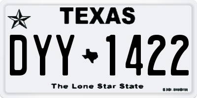 TX license plate DYY1422
