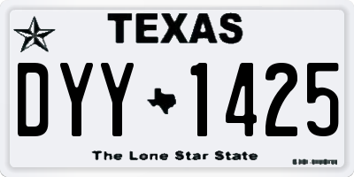 TX license plate DYY1425