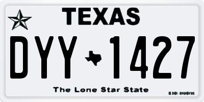 TX license plate DYY1427