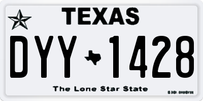 TX license plate DYY1428
