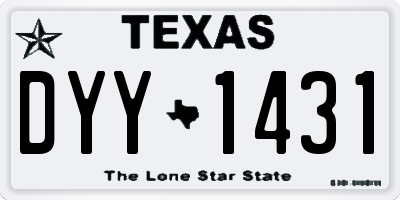 TX license plate DYY1431