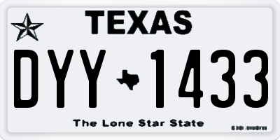 TX license plate DYY1433