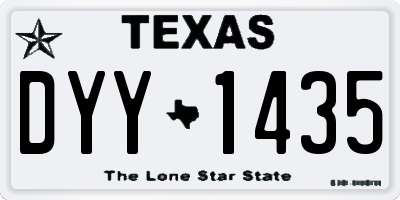 TX license plate DYY1435