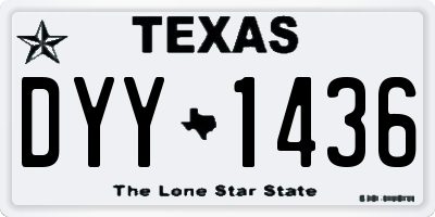 TX license plate DYY1436