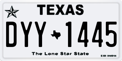 TX license plate DYY1445