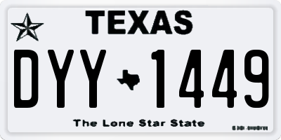 TX license plate DYY1449