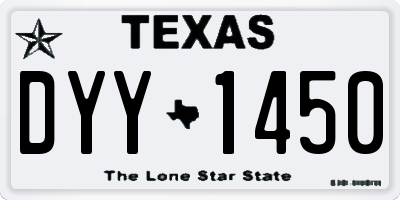 TX license plate DYY1450