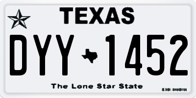 TX license plate DYY1452