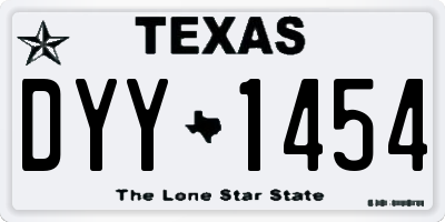 TX license plate DYY1454