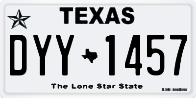 TX license plate DYY1457
