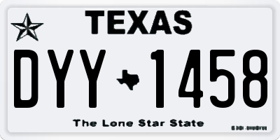 TX license plate DYY1458