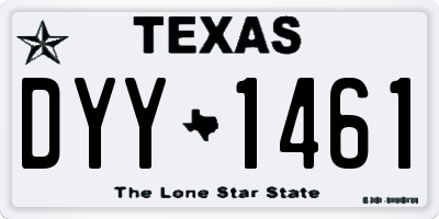 TX license plate DYY1461