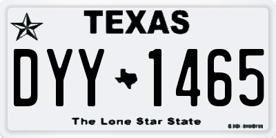 TX license plate DYY1465