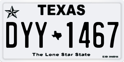 TX license plate DYY1467