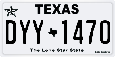 TX license plate DYY1470