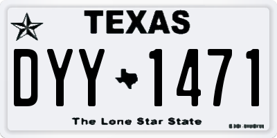 TX license plate DYY1471