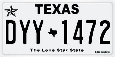 TX license plate DYY1472