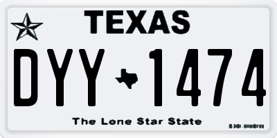 TX license plate DYY1474