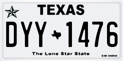 TX license plate DYY1476