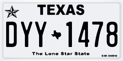 TX license plate DYY1478