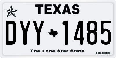 TX license plate DYY1485