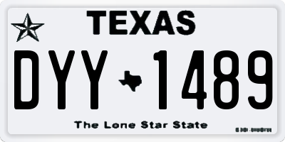 TX license plate DYY1489