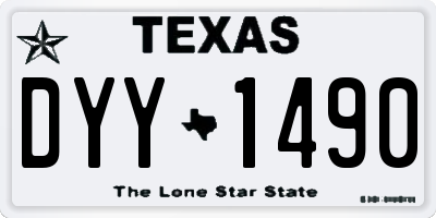 TX license plate DYY1490