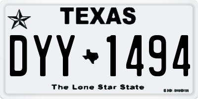 TX license plate DYY1494