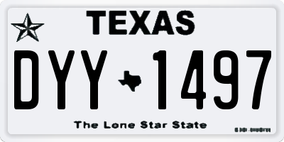 TX license plate DYY1497