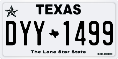TX license plate DYY1499