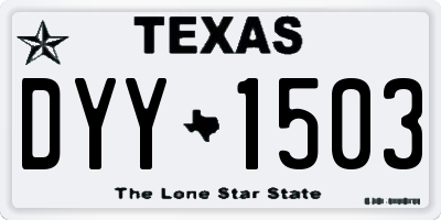TX license plate DYY1503
