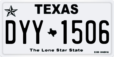 TX license plate DYY1506