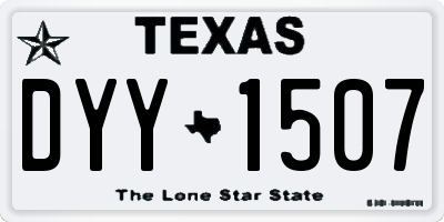 TX license plate DYY1507