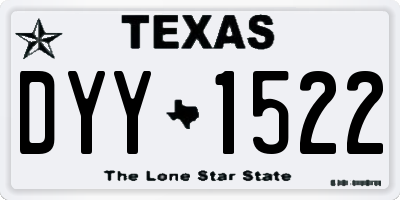 TX license plate DYY1522