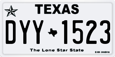 TX license plate DYY1523