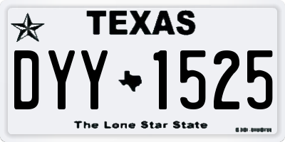 TX license plate DYY1525