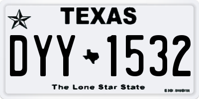 TX license plate DYY1532