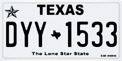 TX license plate DYY1533