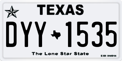 TX license plate DYY1535