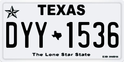 TX license plate DYY1536